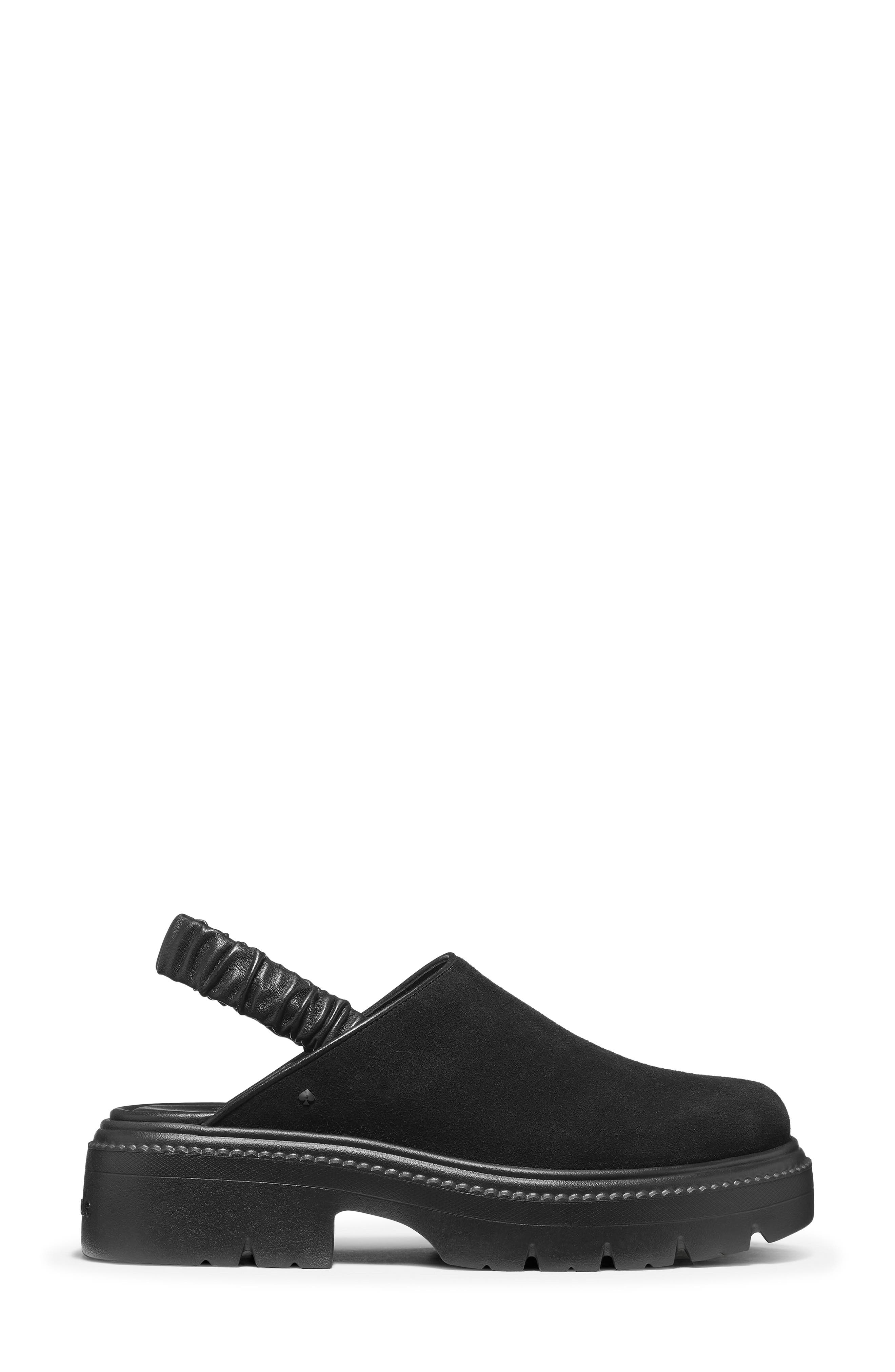 Cosma Slingback Leather Clog, Alternate, color, BLACK