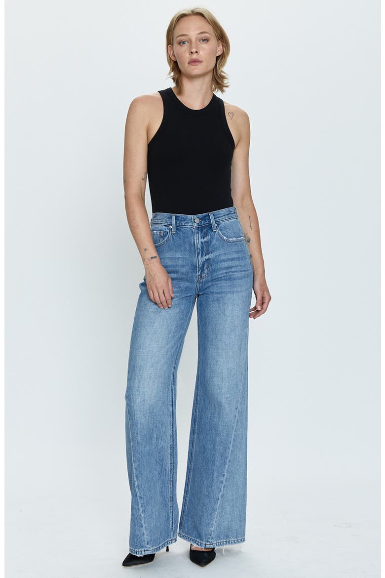 Ruby High Waist Palazzo Wide Leg Jeans, Alternate, color, OLYMPIC