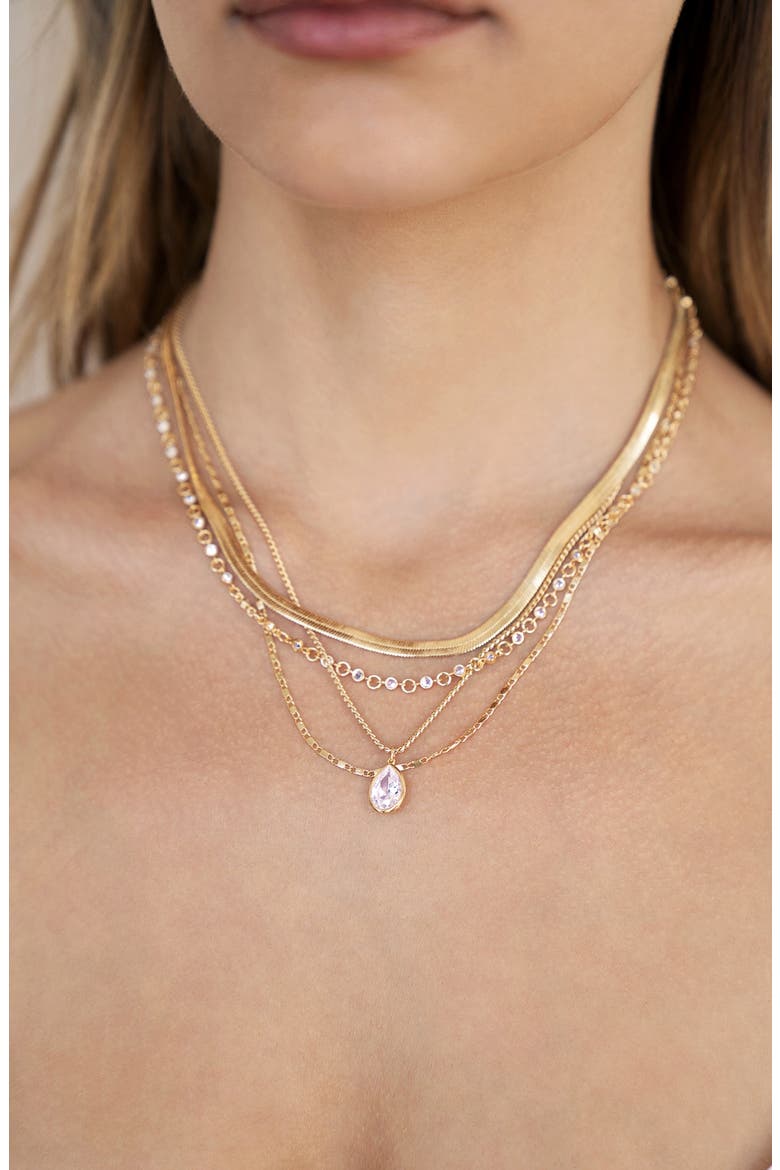Layered Chain Necklace, Alternate, color, GOLD