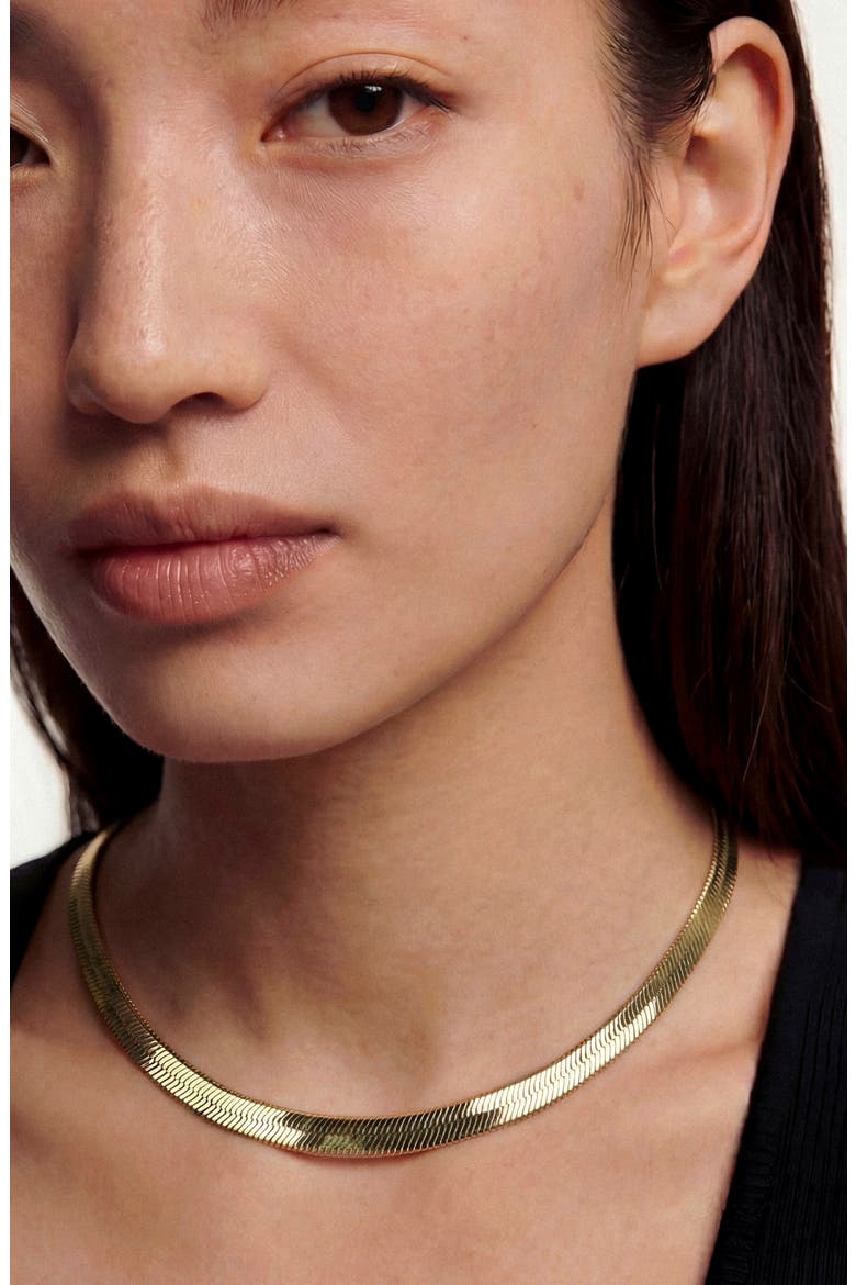 Cora Herringbone Chain Necklace, Alternate, color, GOLD