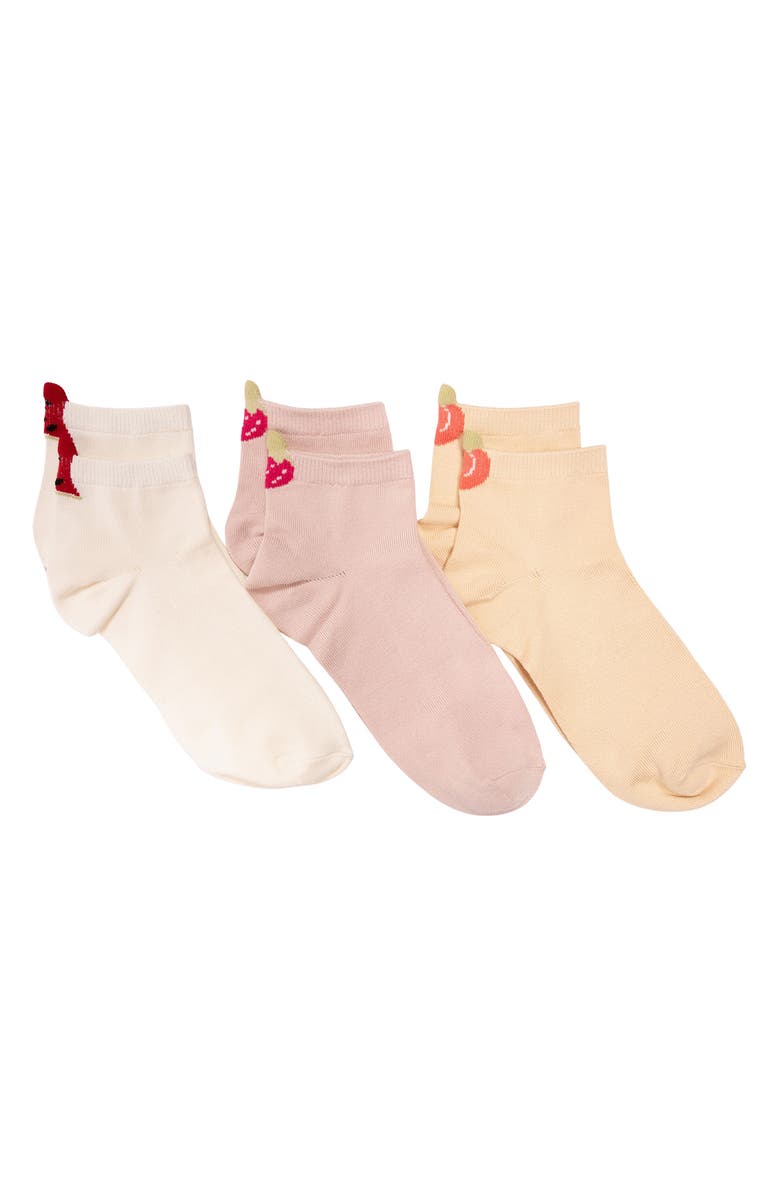 MUK LUKS Assorted 3-Pack Ankle Socks, Main, color, Warm