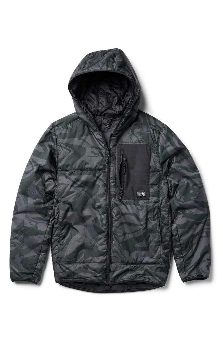 Mountain Hardwear Après Pro Insulated Hooded Jacket, Alternate, color, Volcanic Rockstrata/ Black