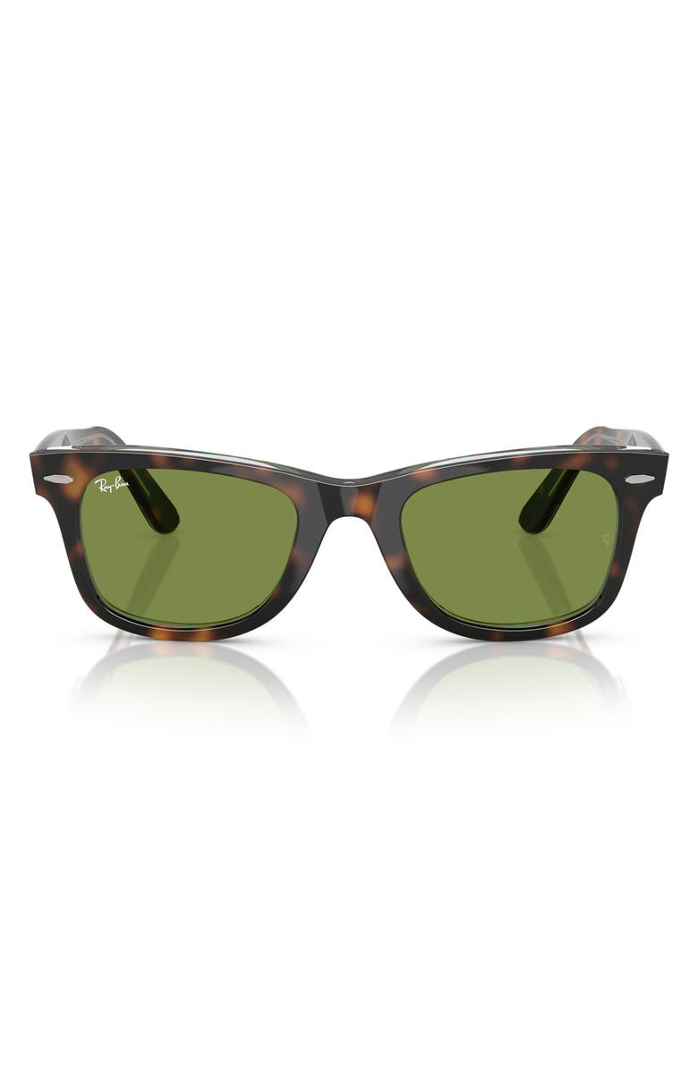 Ray-Ban 52mm Square Sunglasses, Main, color, Dark Havana / Green