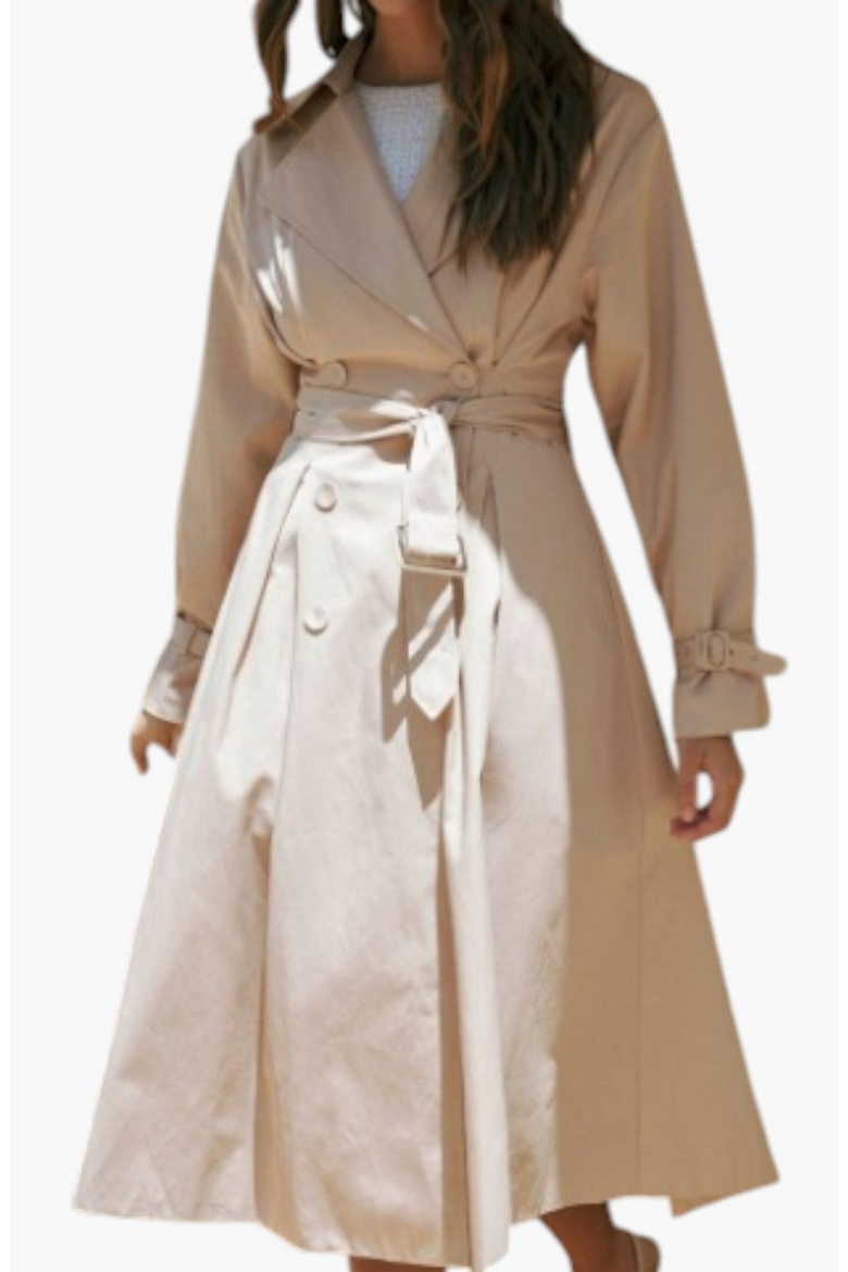 Double-Breasted Trench Coat with Belt, Alternate, color, Beige
