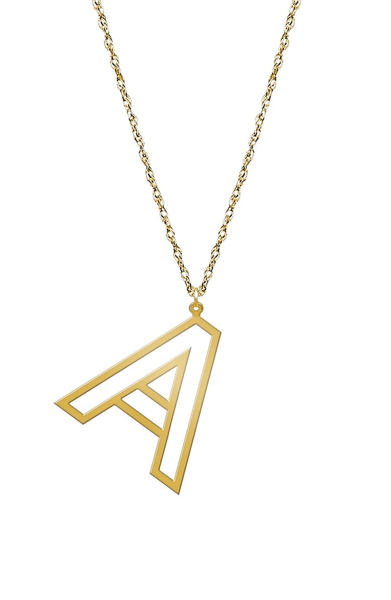 Jane Basch Designs Varsity Initial Pendant Necklace, Main, color,