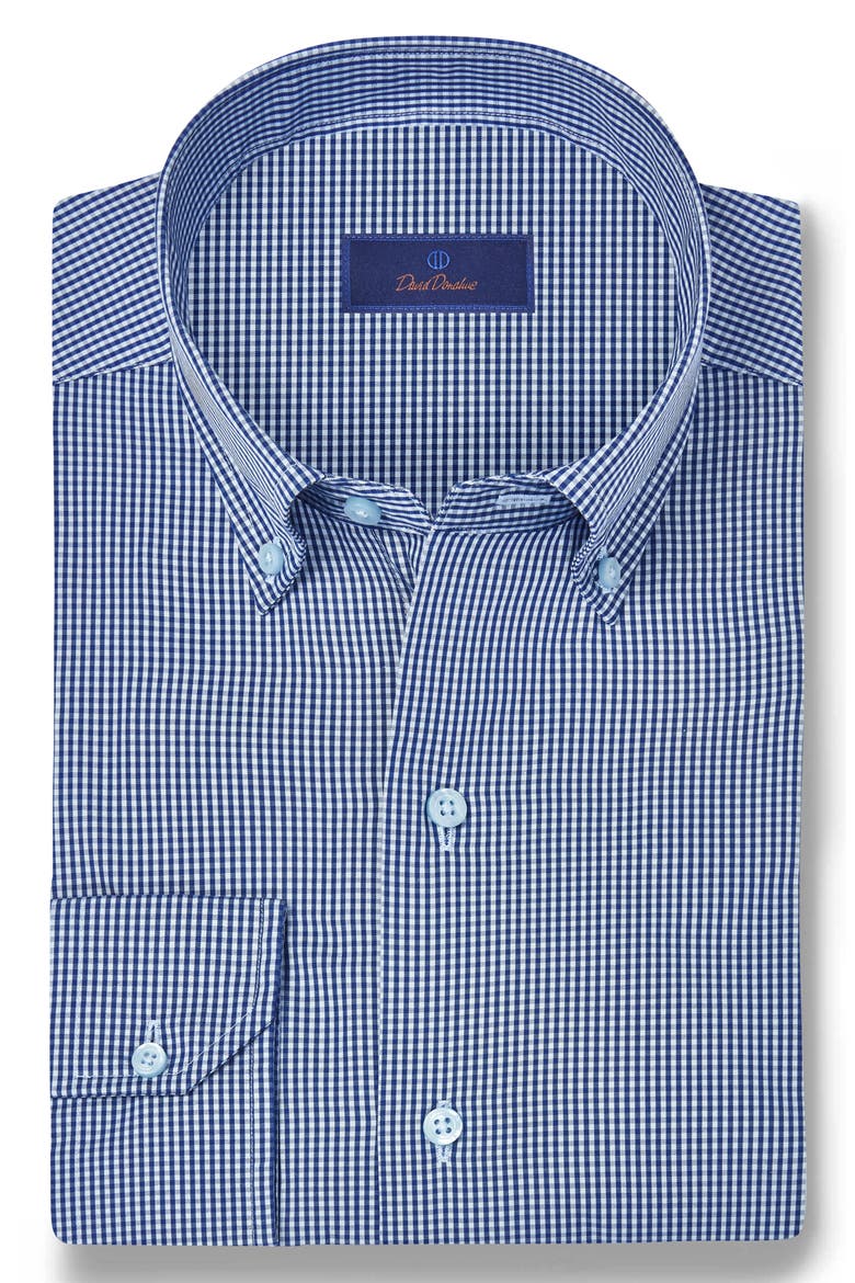 Twill Micro Check Sport Shirt, Alternate, color, NAVY/ SKY