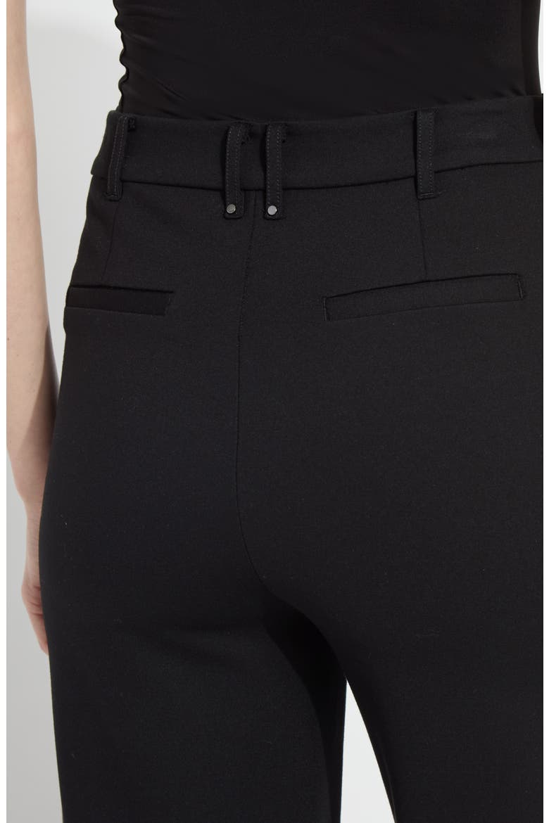 Nadia Zip Front Wide Leg Ponte Trousers, Alternate, color, BLACK
