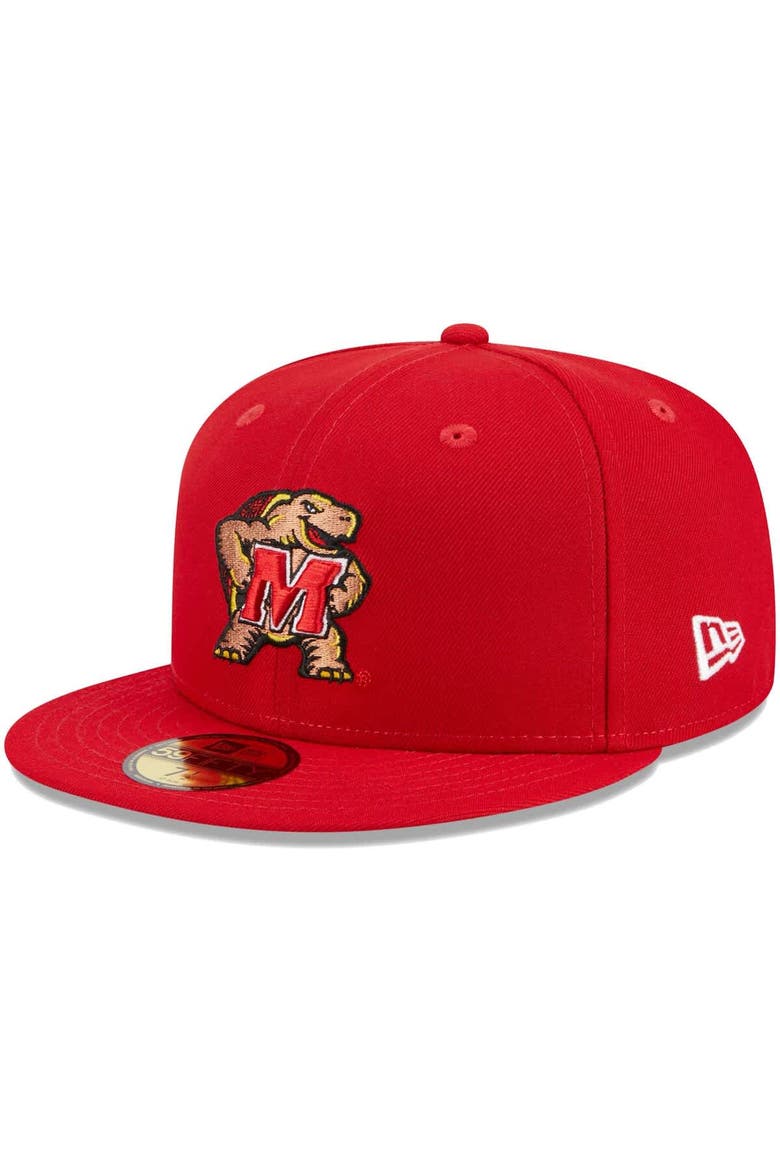 Men's New Era Red Maryland Terrapins 59FIFTY Fitted Hat, Main, color, Red