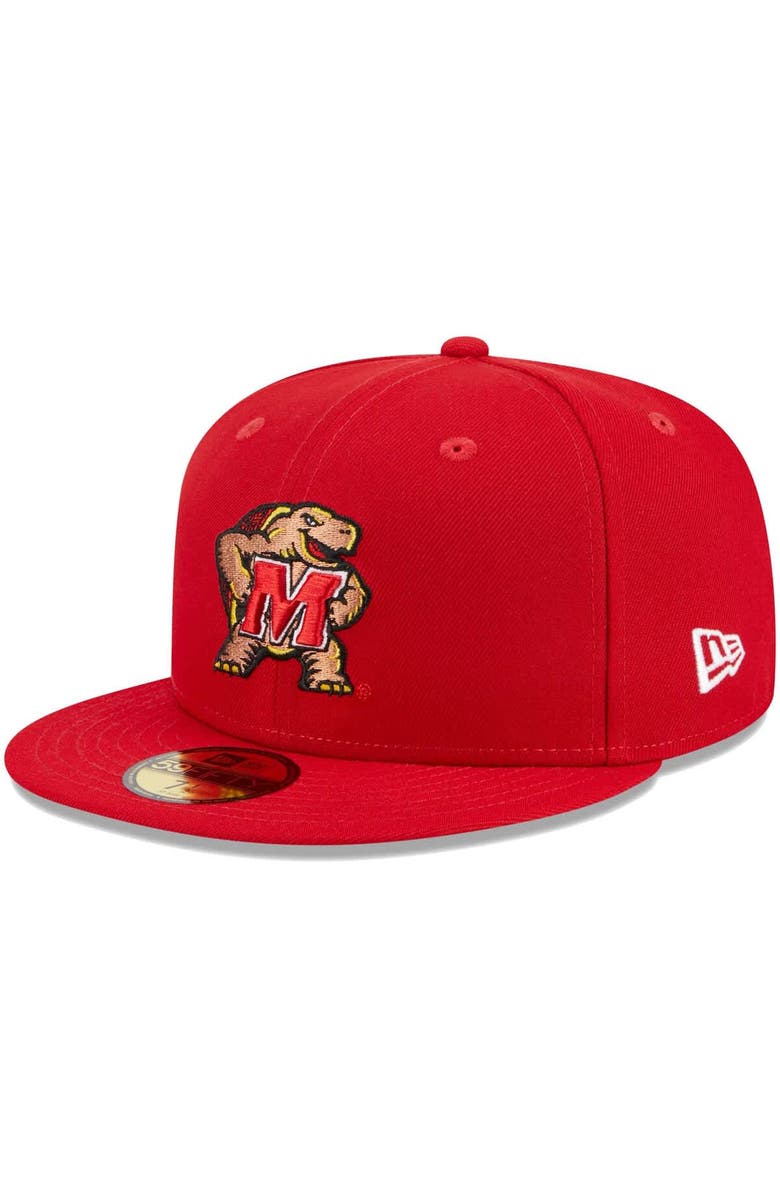 New Era Men's New Era Red Maryland Terrapins 59FIFTY Fitted Hat, Main, color, Red
