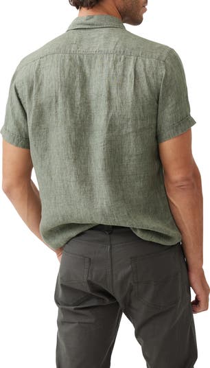 Palm Beach Sports Fit Short Sleeve Linen Button-Up Shirt