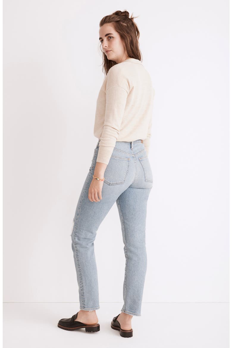 The Perfect High Waist Ripped Jeans, Alternate, color, CARDINE WASH