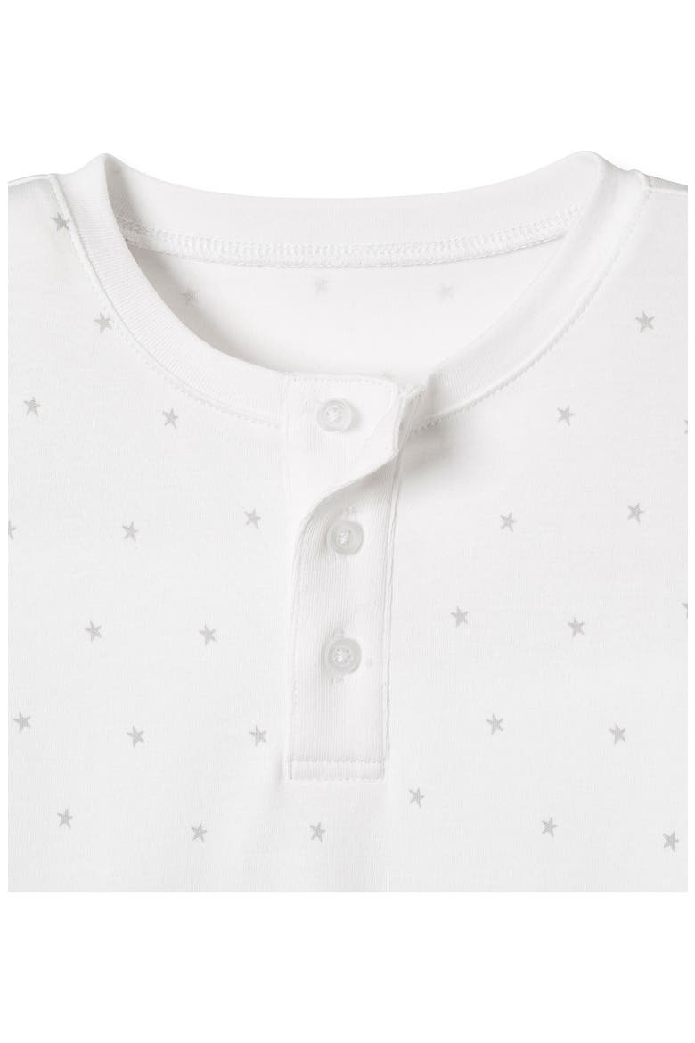 Fitted Two-Piece Cotton Blend Pajamas, Alternate, color, WHITE