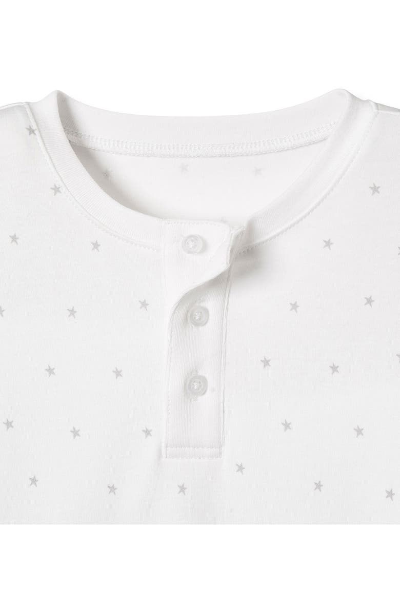 Petite Plume Kids' Grey Stars Fitted Two-Piece Pajamas, Alternate, color, White