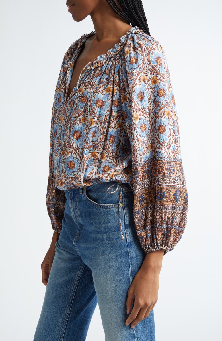 Ulla Johnson Silva Border Print Cotton Blend Top, Alternate, color, 