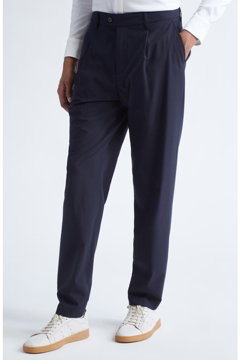 Pleated Stretch Virgin Wool Pants, Alternate, color, 11N NEW BLUE