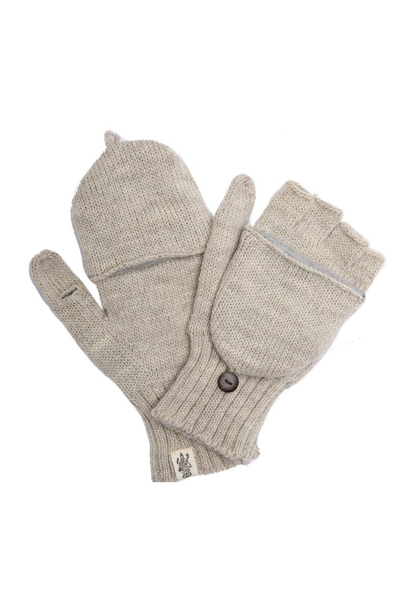 Nirvanna Designs Bryant Fingerless Gloves w/ Flap, Main, color, Linen