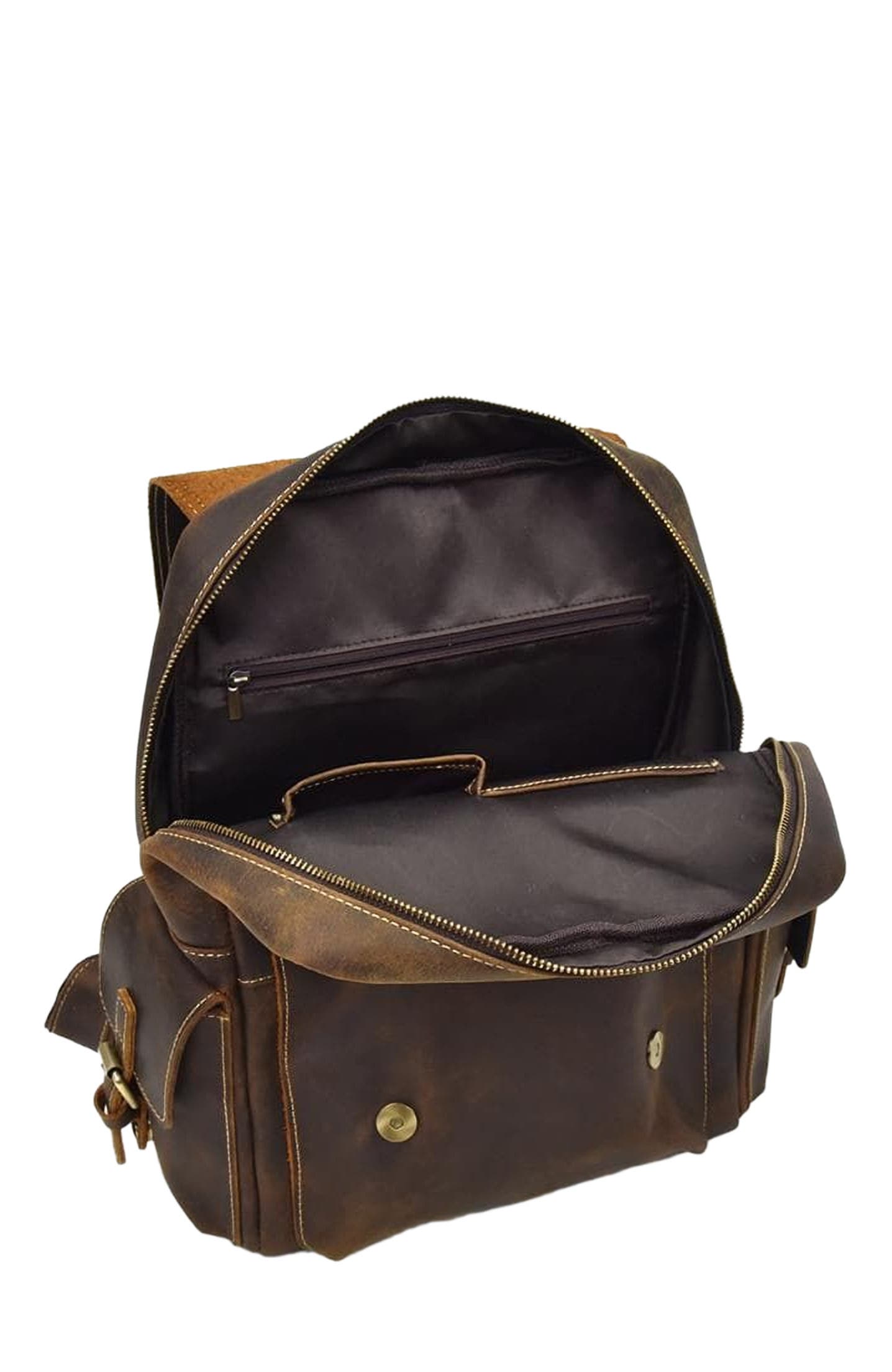 STEEL HORSE LEATHER The Freja Backpack | Handcrafted Leather Backpack, Alternate, color, Dark Brown