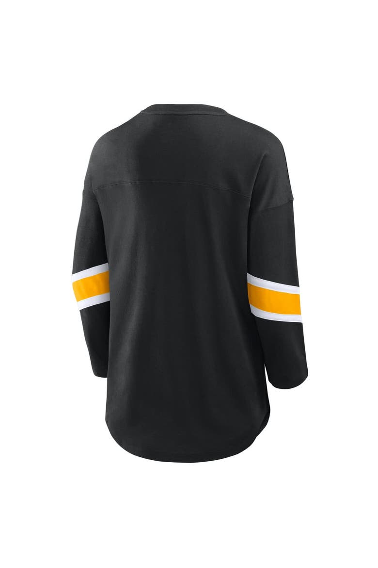 Women's Fanatics  Black Pittsburgh Steelers Redzone 3/4-Sleeve T-Shirt, Alternate, color, Black