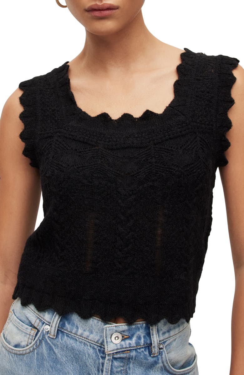 AllSaints Vanessa Crop Sweater Tank, Main, color,
