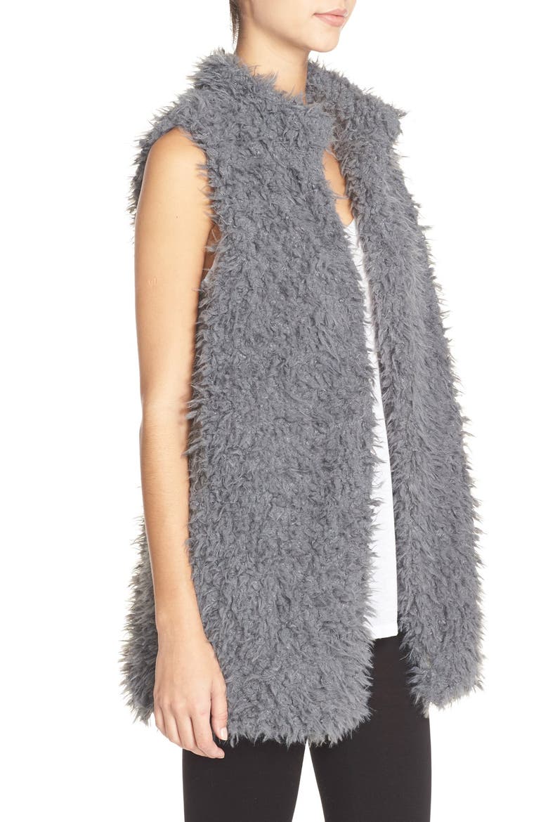 Faux Fur Vest, Alternate, color, GREY