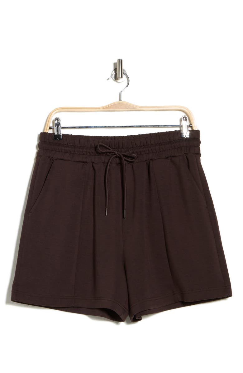 Z by Zella Whisper Knit High Waist Shorts, Main, color, Brown Mole'