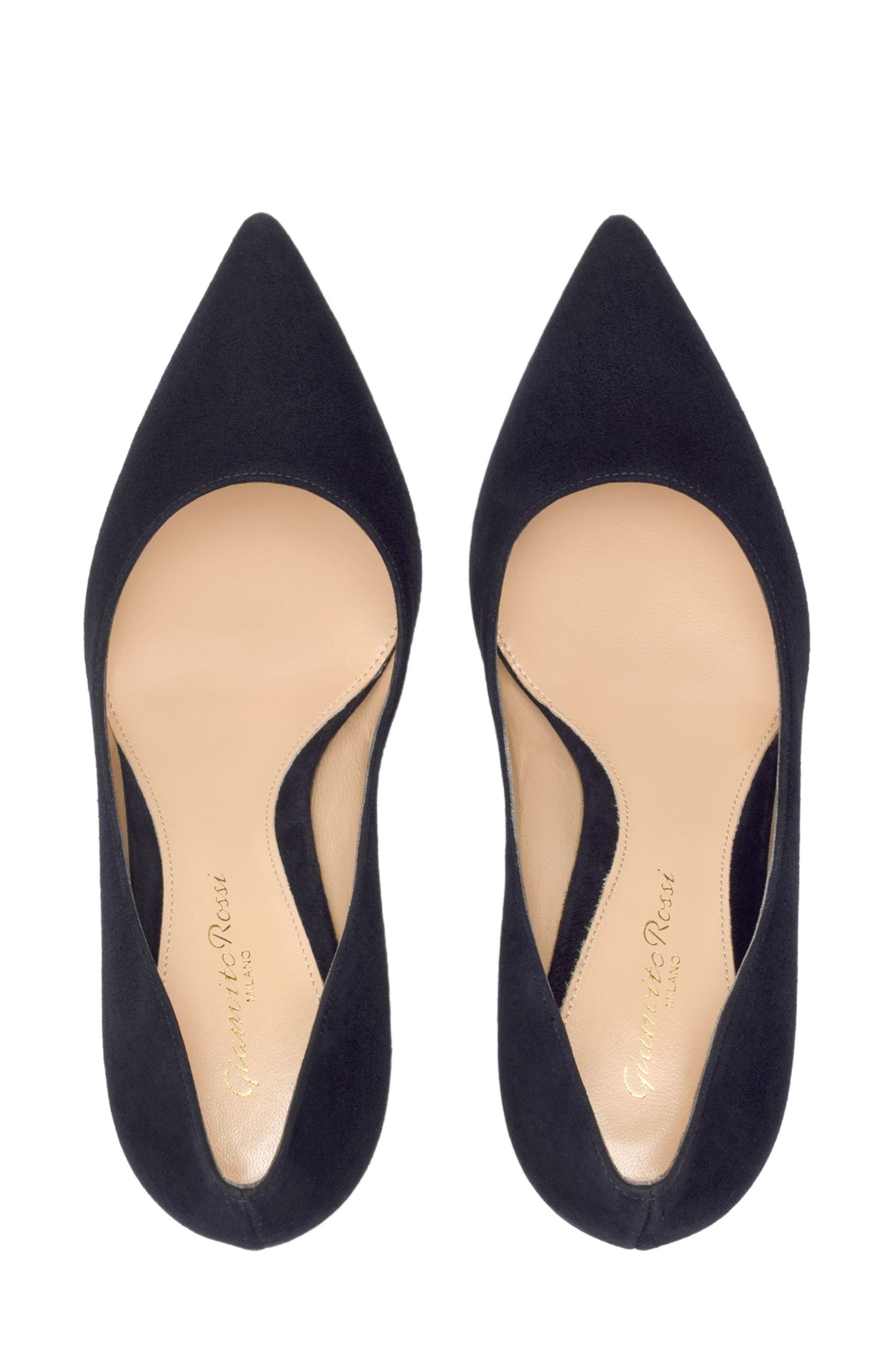 Pointed Toe Pump, Alternate, color, DENIM SUEDE