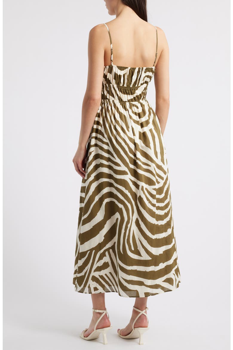 Fatima Print Cotton Midi Sundress, Alternate, color, SELVA
