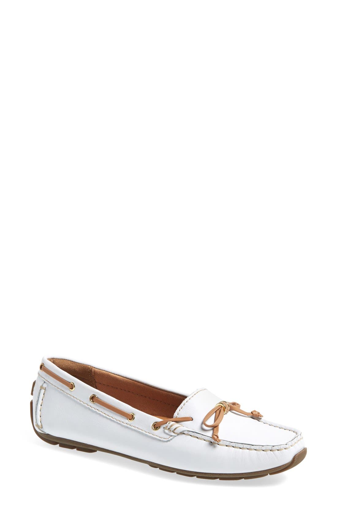'Dunbar Groove' Loafer, Main, color, WHITE LEATHER