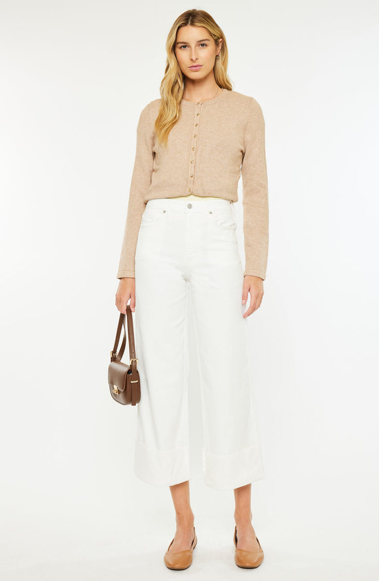 Official Kancan USA Sammie High Rise 90's Cropped Wide Leg Jeans, Alternate, color, White