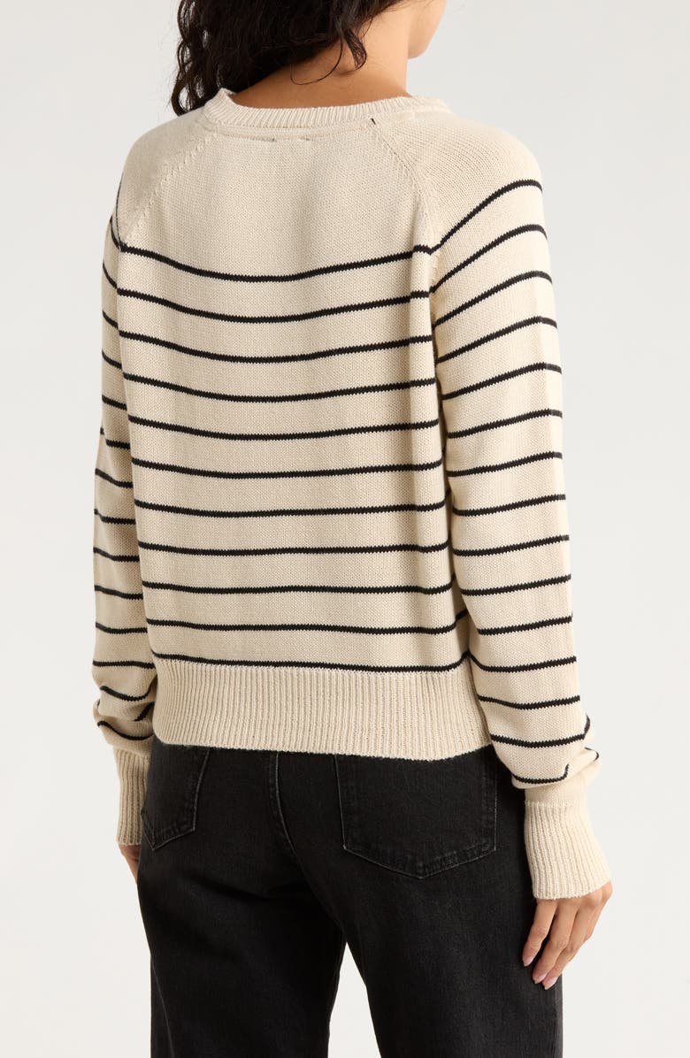 RD Style Stripe Cotton Blend Henley Sweater, Alternate, color, White Beach