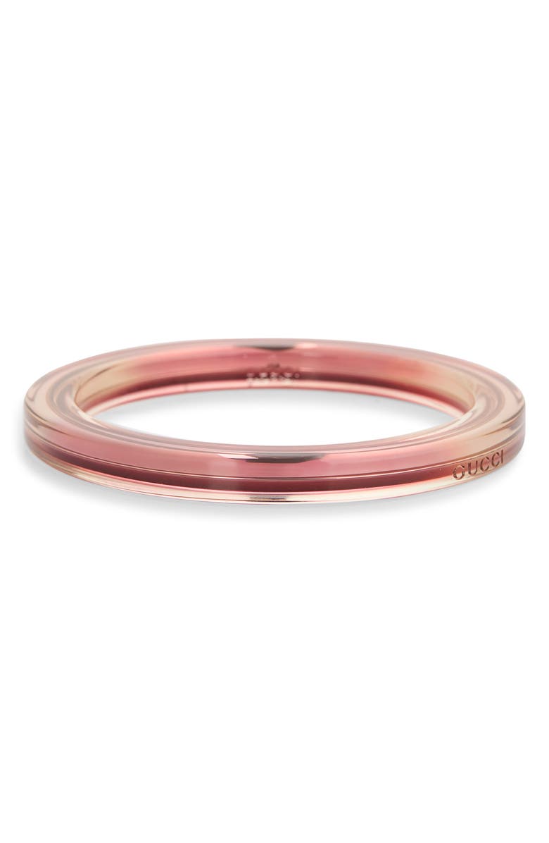 Gucci Metal and Plexiglass Pink Thin Bangle Bracelet, Main, color, Cocoa Pink White