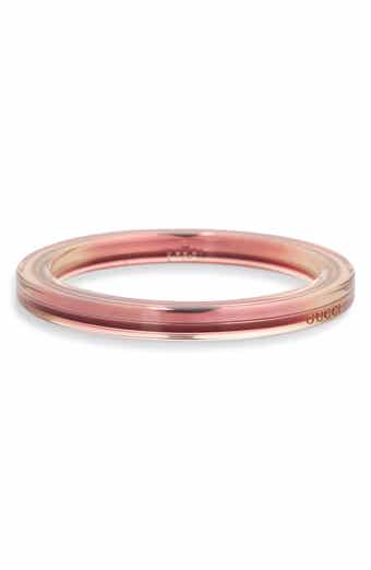 Gucci Metal and Plexiglass Pink Thin Bangle Bracelet