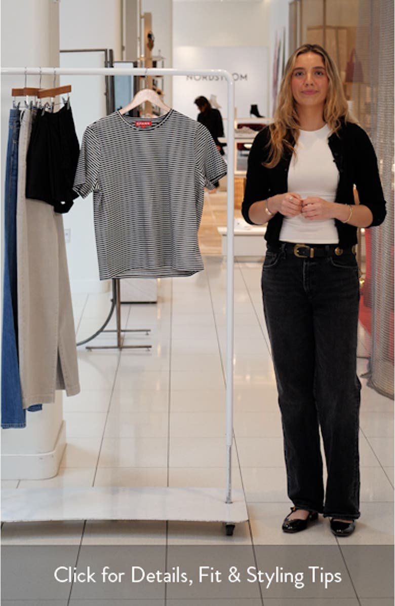 Lightweight Stripe Cotton Crewneck T-Shirt, sales video thumbnail