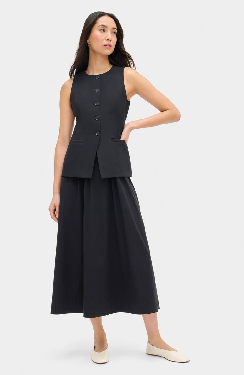 ALIGNE Harley Mixed Media Sleeveless Dress, Alternate, color, Black