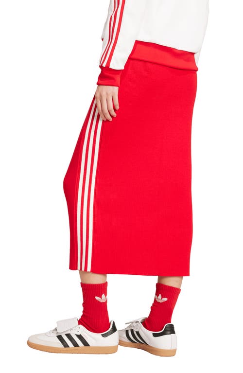Adidas Originals Adidas 3-stripes Midi Skirt In Red