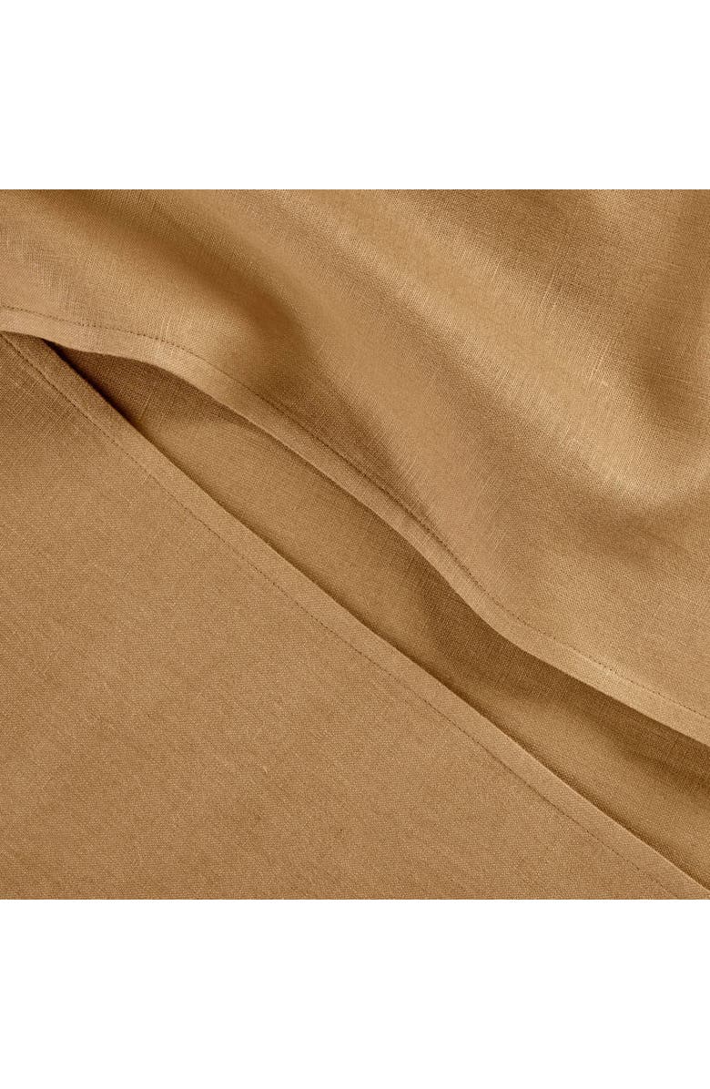 Solino Home Linen Apron 35 x 45 in for Dining Table, Holiday and Everyday Table Decor - Linen Smock Apron, Alternate, color, Tobacco Brown