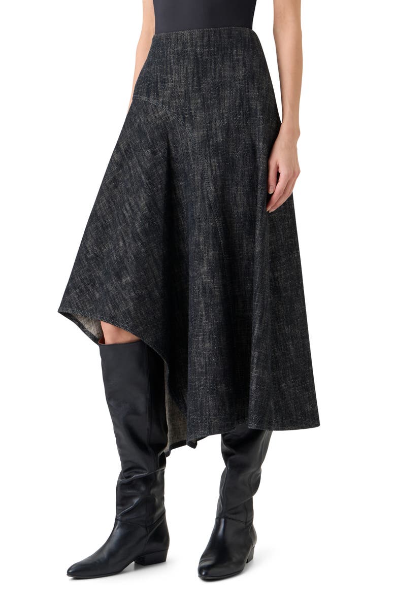 Akris punto Handkerchief Hem Denim Skirt, Alternate, color, Black Denim