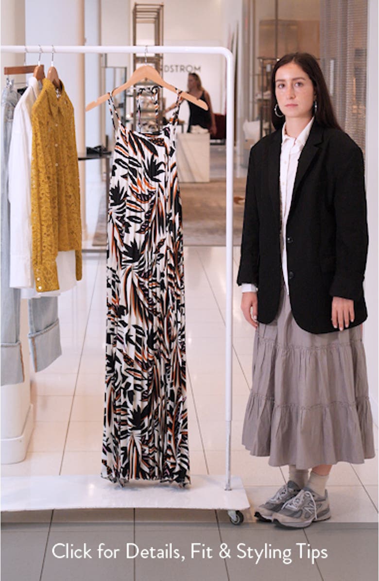 Print Satin Maxi Halter Dress, sales video thumbnail