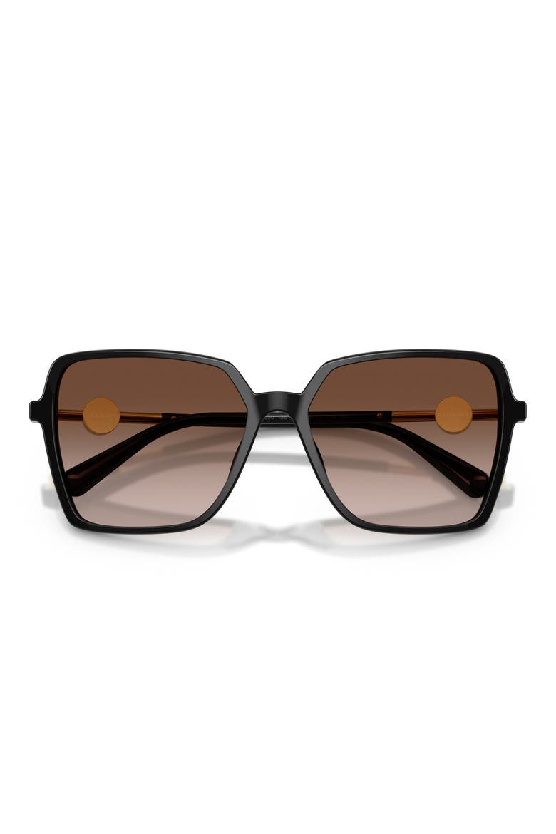 58mm Square Sunglasses, Alternate, color, BLACK / BROWN GRADIENT