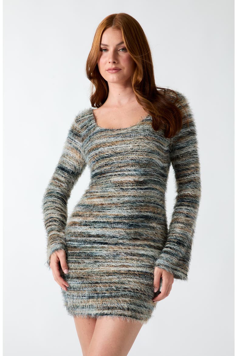 Justina Space Dyed Long Sleeve Minidress, Alternate, color, F8KP-DARK