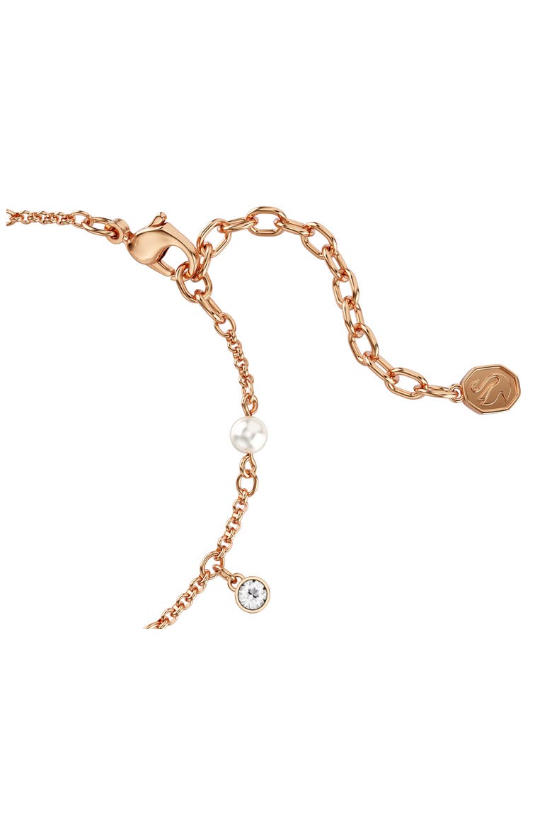Imber Crystal & Imitation Pearl Strand Bracelet, Alternate, color, WHITE CRYSTAL/ ROSE GOLD