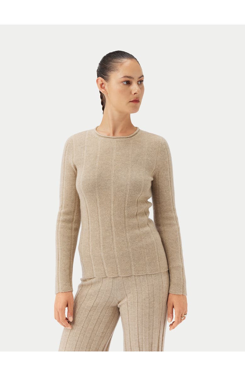 GOBI Mongolian Cashmere C-Neck Cashmere Sweater, Alternate, color, Warm Grey