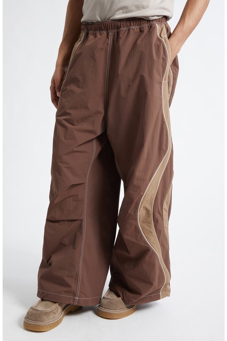 Gender Inclusive UFO Nylon Wide Leg Track Pants, Alternate, color, BROWN