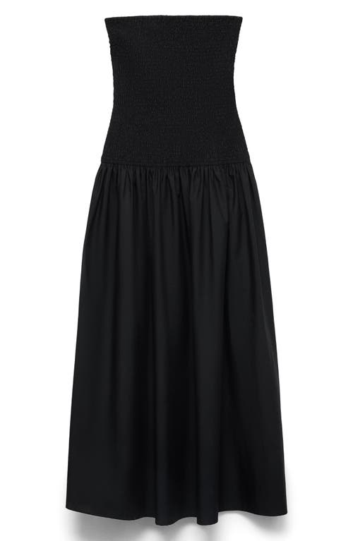 Mango Teen Strapless Maxi Dress In Black