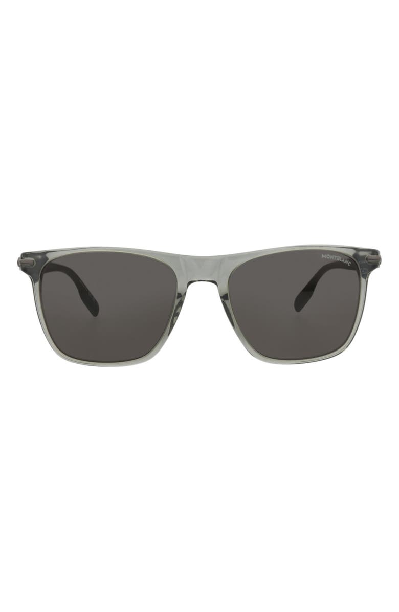 Montblanc 55mm Square Sunglasses, Main, color, Grey Green Smoke
