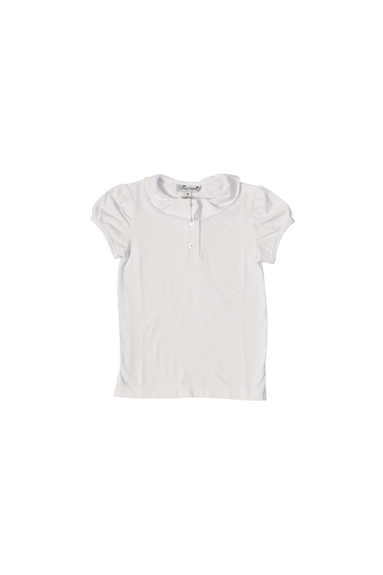 Eliza Ruffle Knit Polo, Main, color, White