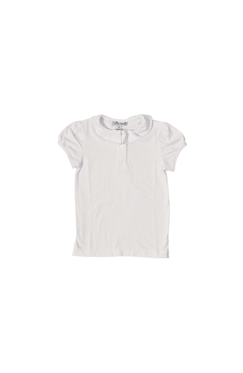 Busy Bees Eliza Ruffle Knit Polo, Main, color, White