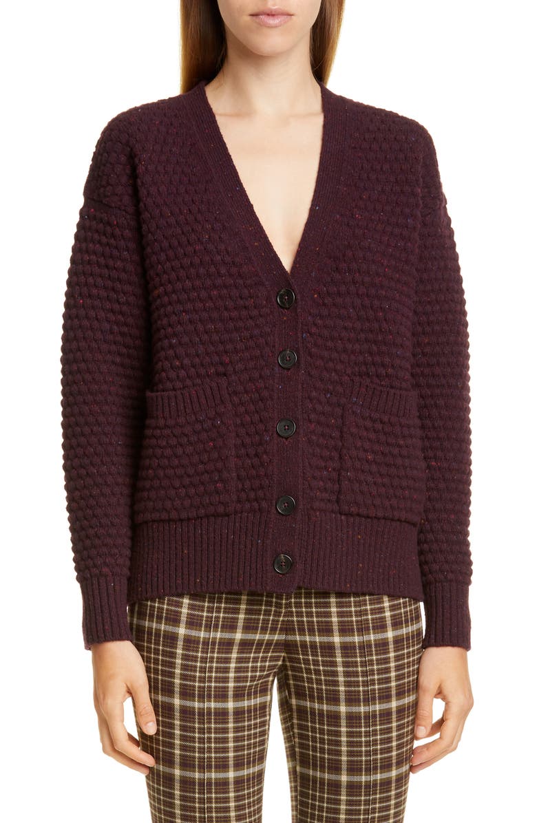 Adam Lippes Marled Wool & Cashmere Crop Cardigan, Main, color, 