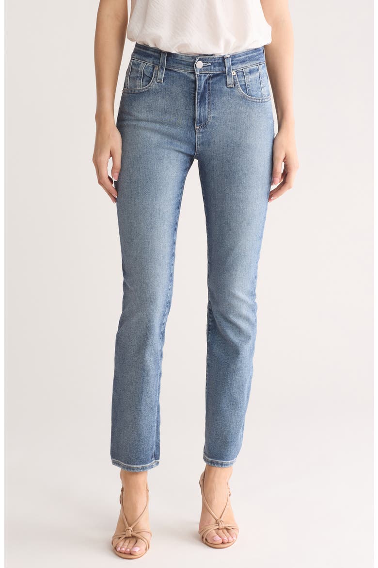 Mari Paneled High Waist Ankle Slim Straight Leg Jeans, Main, color, BELFAST