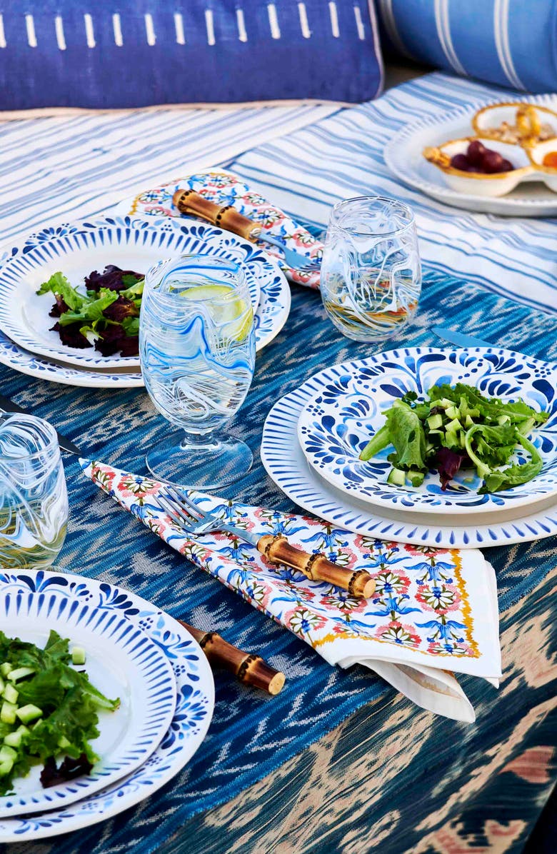 Juliska Emilie Set of 4 Floral Napkins, Alternate, color, Chambray